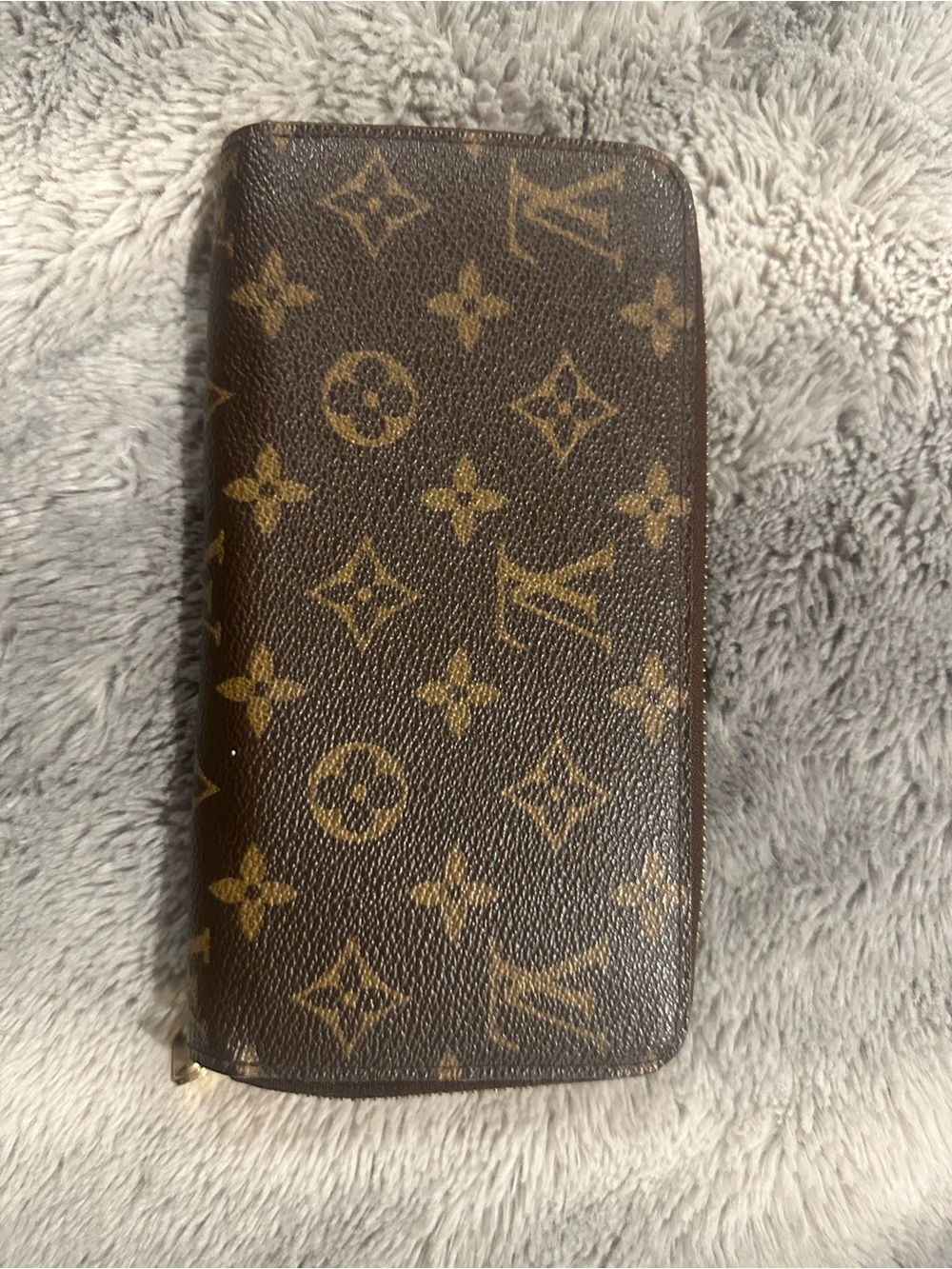 Louis Vuitton Monogram Canvas Brown and Tan Zip Card Holder